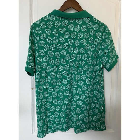 Kim Rogers Womens Polo Shirt Extra Large Kelly Green Leaf Gold Buttons Preppy - Picture 3 of 10